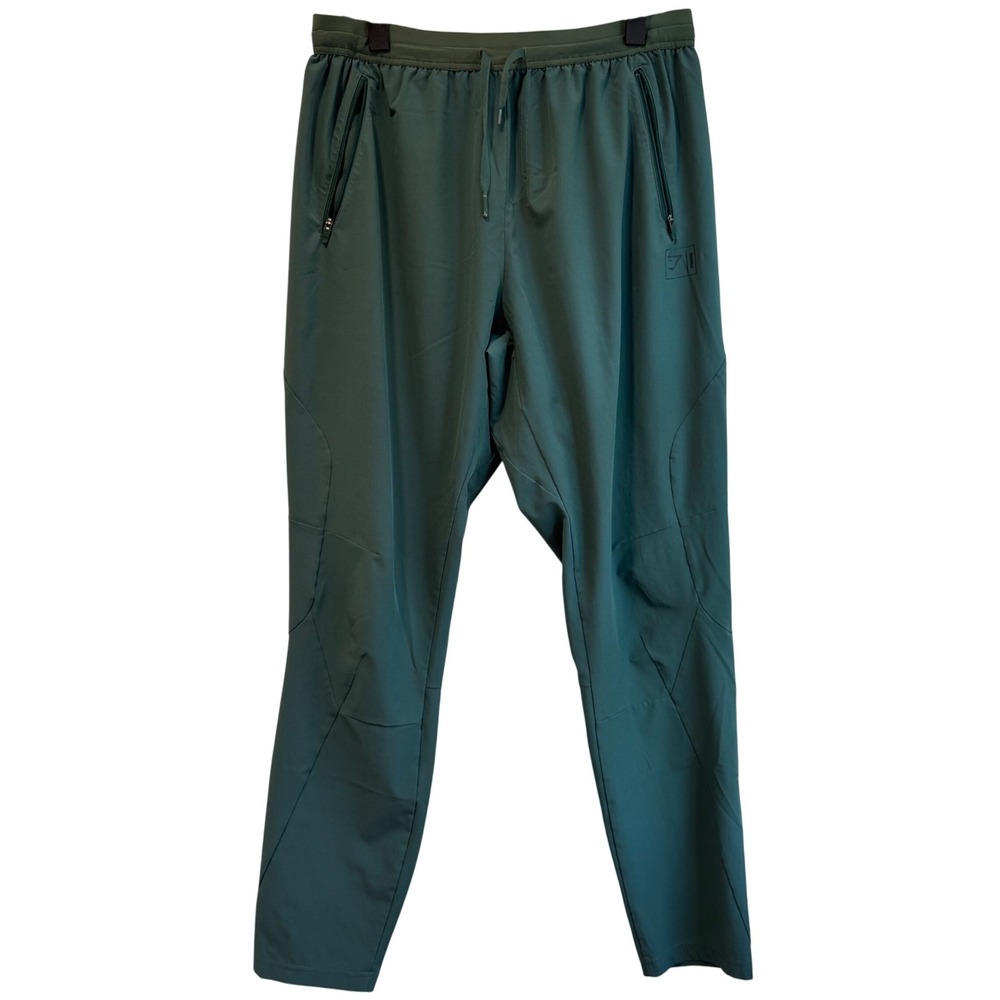 Gymshark Retake Woven Joggers Slate‎ Green Athletic Zip Pockets Large